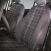Coprisedili anteriori personalizzati Fiat Panda 12> tess. misto cotone scozzese grigio/piombo