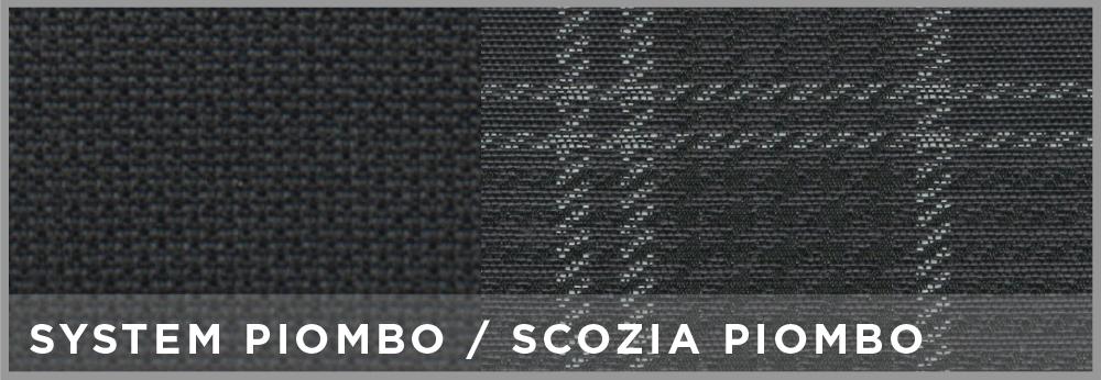 Serie completa coprisedili personalizzati Fiat Panda 12> 5 posti post.  intero tess. misto cotone scozzese grigio/piombo