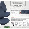 Cora 000129426 Coprisedili anteriori Speedy tg. unica tess. cotone stampato trapuntato avio - immagine 4